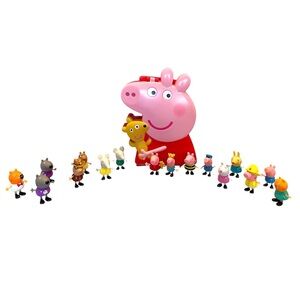 Peppa Pig Storage Carry Case with Friends Action Figure Toys (16)
